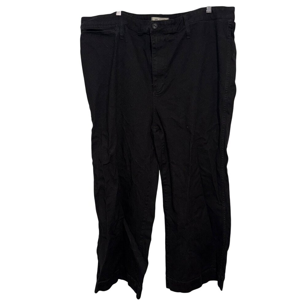 Madewell Emmett Wide-Leg Crop Pants Black Size 36T